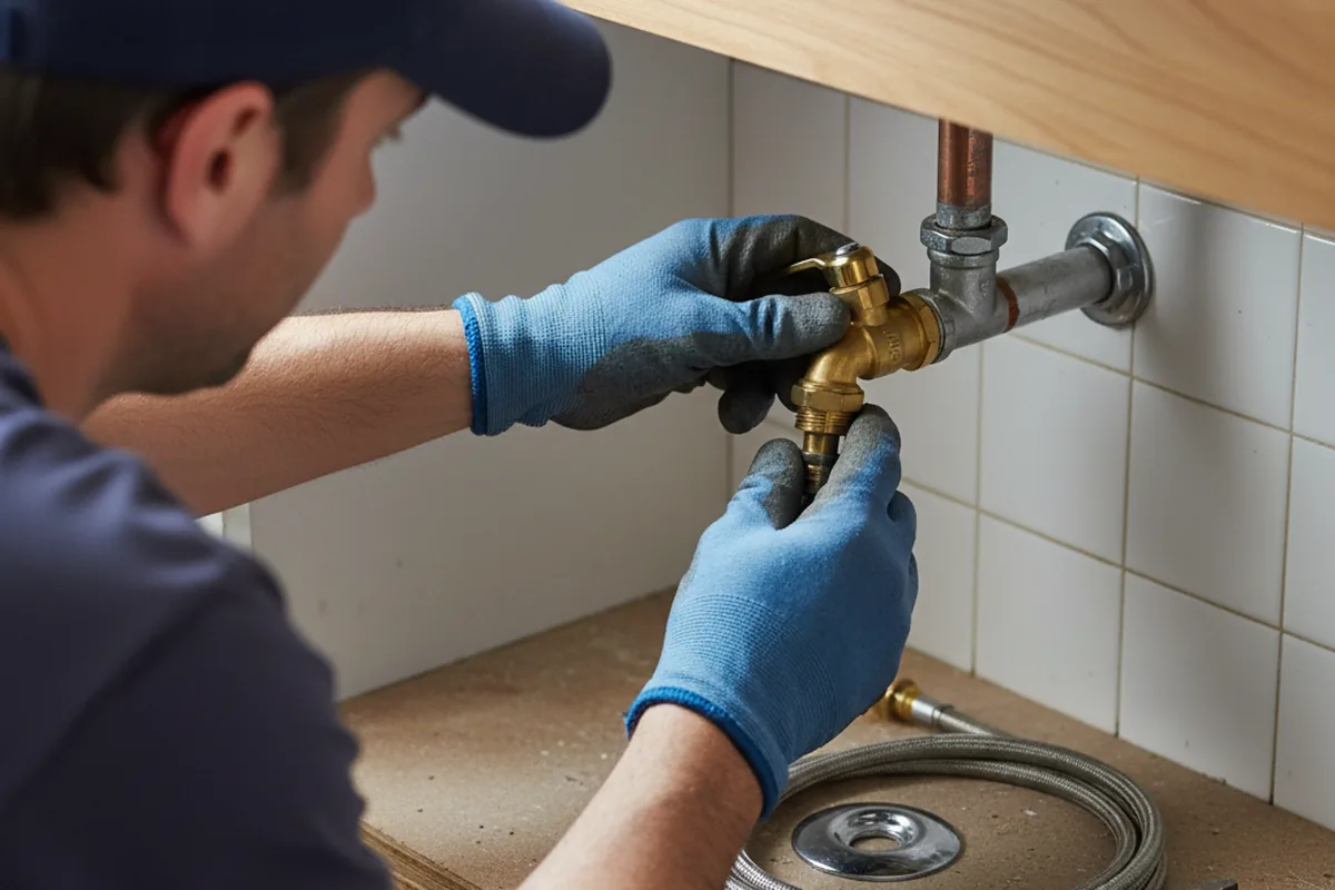 Shutoff valve and fitting work during Emergency Plumbing in Amelia